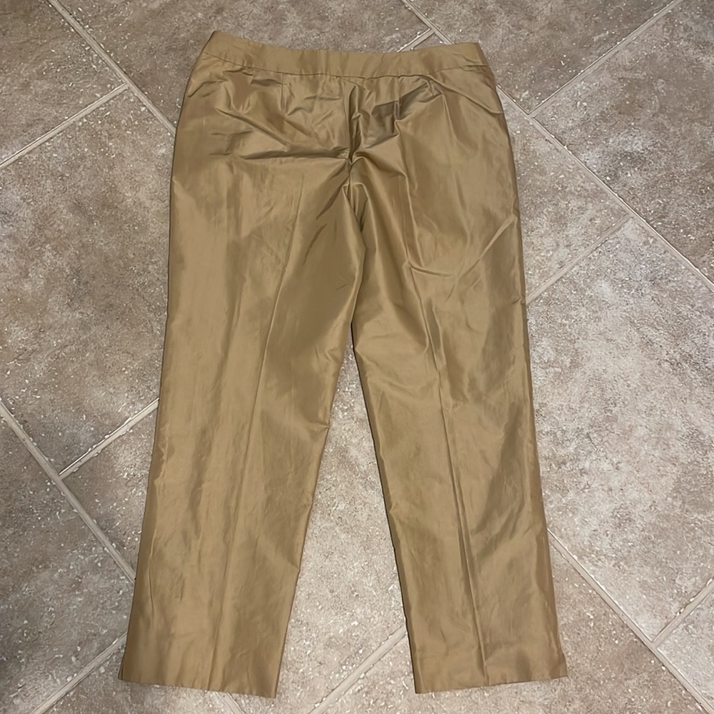 Talbots lined pants Size‎ 14 tan sheen - Picture 2 of 3